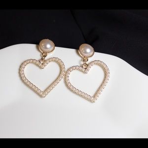 Pearl Heart Shaped Earrings